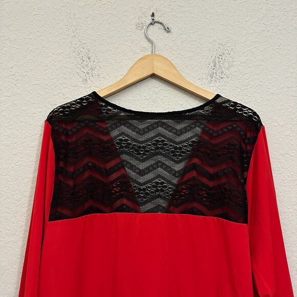 TORRID Surplice Top Womens Blouse Sz 5X Plus Red V-Neck 3/4 Sleeve Knit NWT - Picture 7 of 11